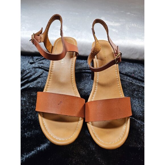 Madden Girl Platform Sandals Heels Women’s Tan SZ 9 - Picture 1 of 6